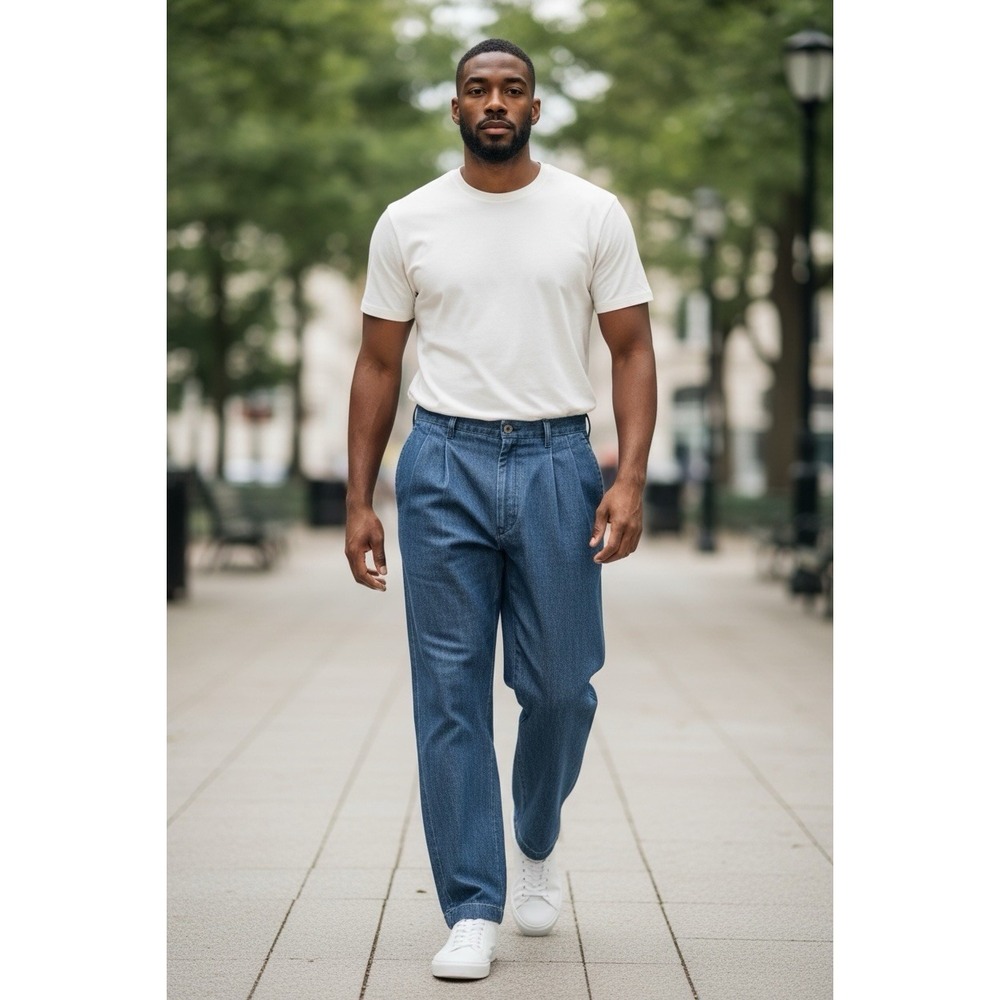 Haggar Premium Stretch Denim Pleated Classic Fit Jeans‎ 38x29 NWT